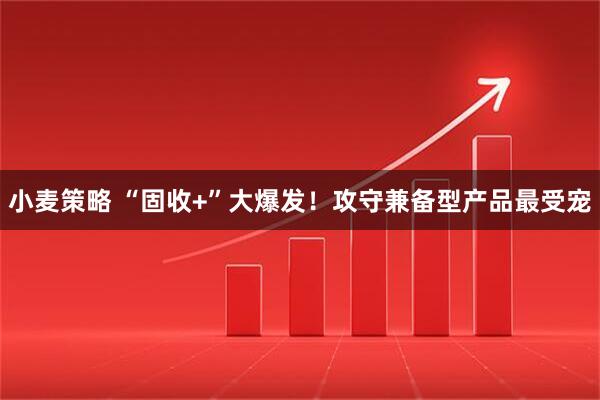 小麦策略 “固收+”大爆发！攻守兼备型产品最受宠