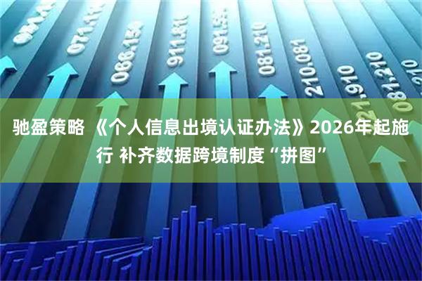 驰盈策略 《个人信息出境认证办法》2026年起施行 补齐数据跨境制度“拼图”