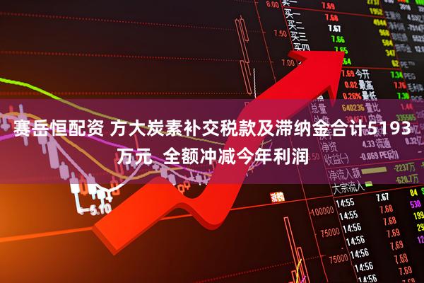 赛岳恒配资 方大炭素补交税款及滞纳金合计5193万元  全额冲减今年利润